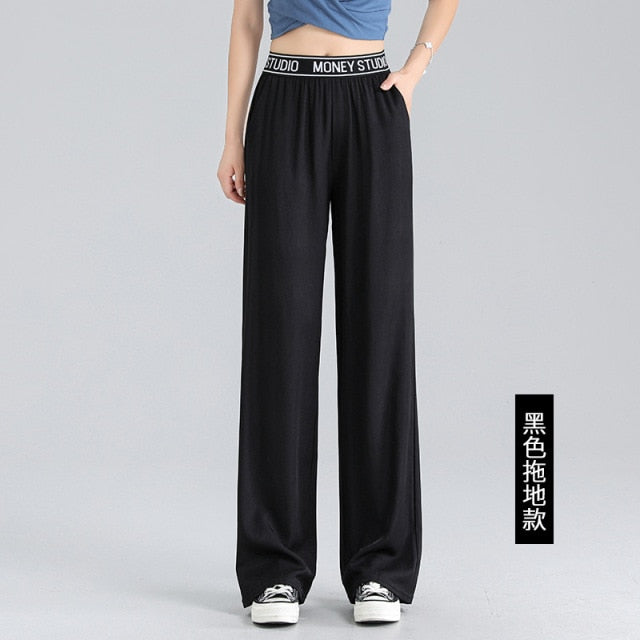 High waist pants loose and thin y2k