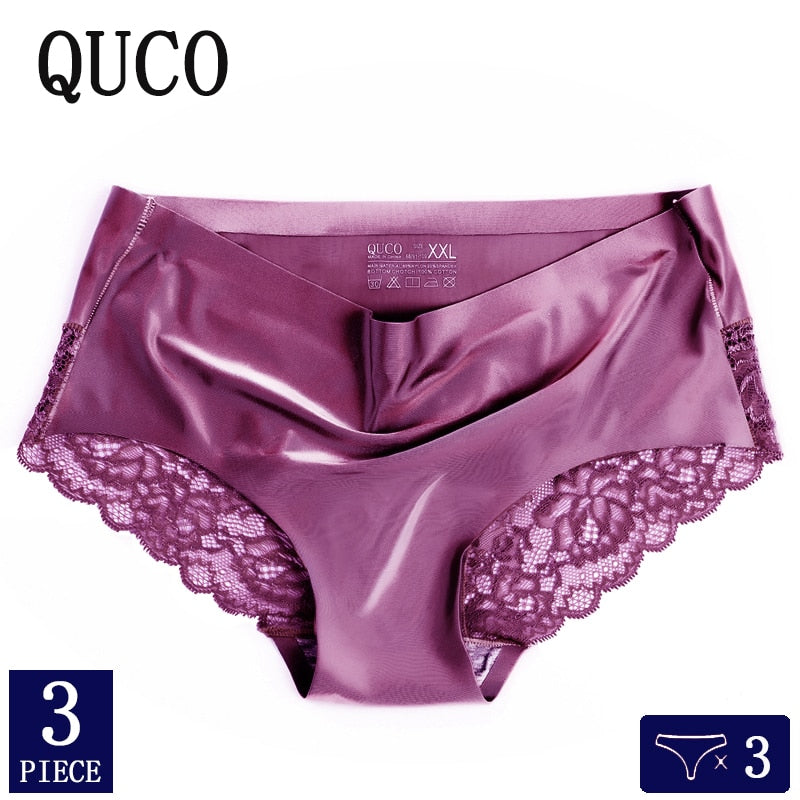 3pcs QUCO Brand sexy Women Underwear