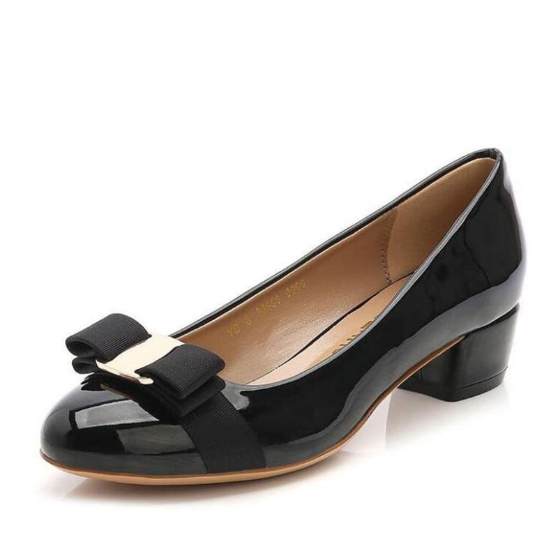 Paris Patent Leather Round Toe Shoes