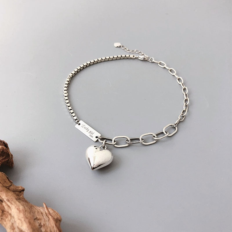 Vintage Silver LOVE Pendant Ankle Bracelet