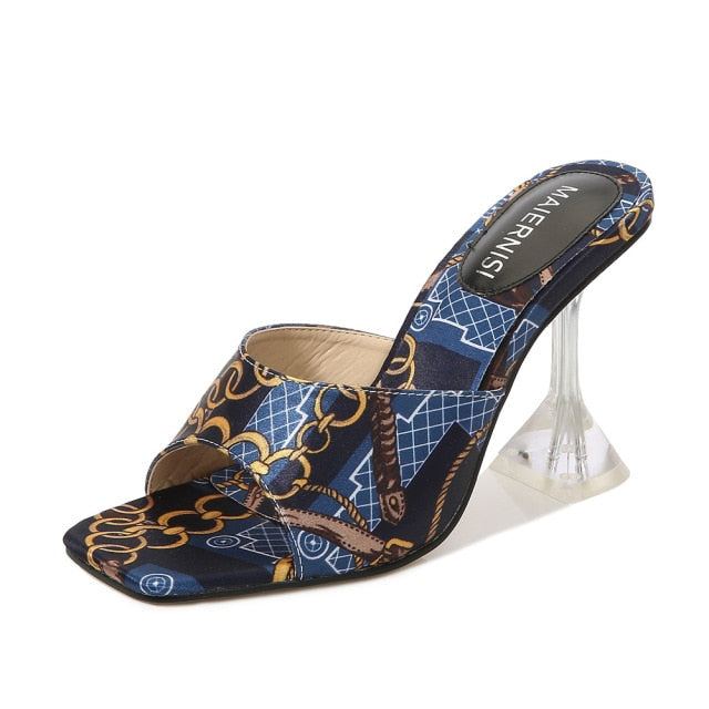 MAIERNISI Hand Painted Design Slip-on Heels