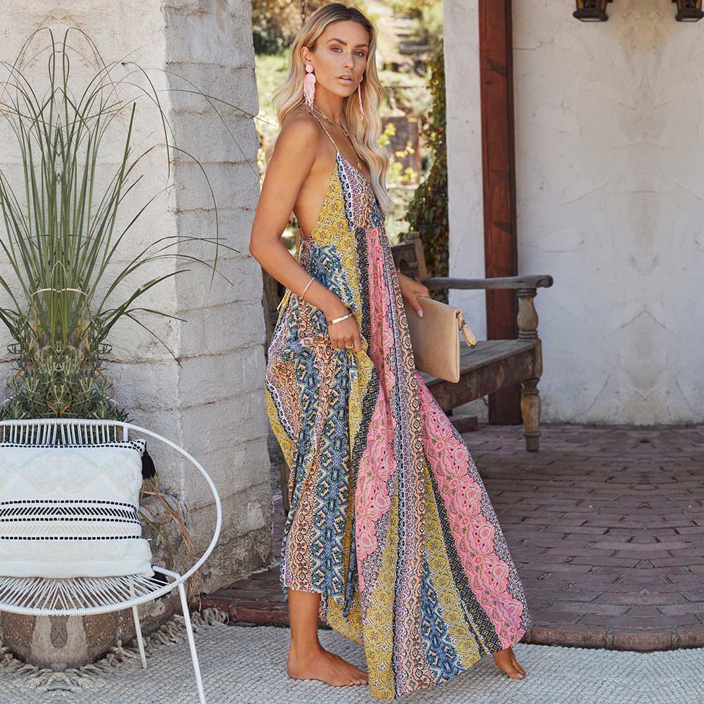 Tribal Rainbow Long Summer Dress