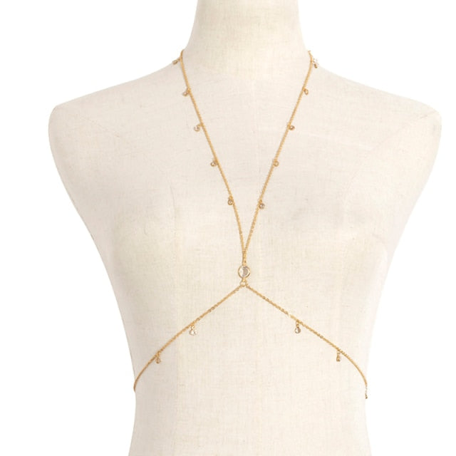 IngeSight.Z Chain Necklace Sequins Body Chain Jewelry