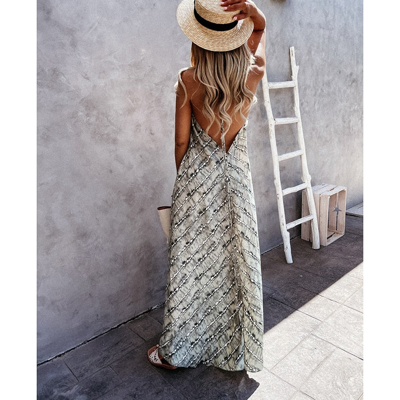 Jane Backless Relaxed Bohemian Sundress