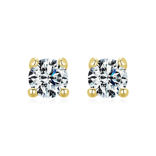 Moissanite Gemstone Clear D Color Stud Earrings 1/10 CT