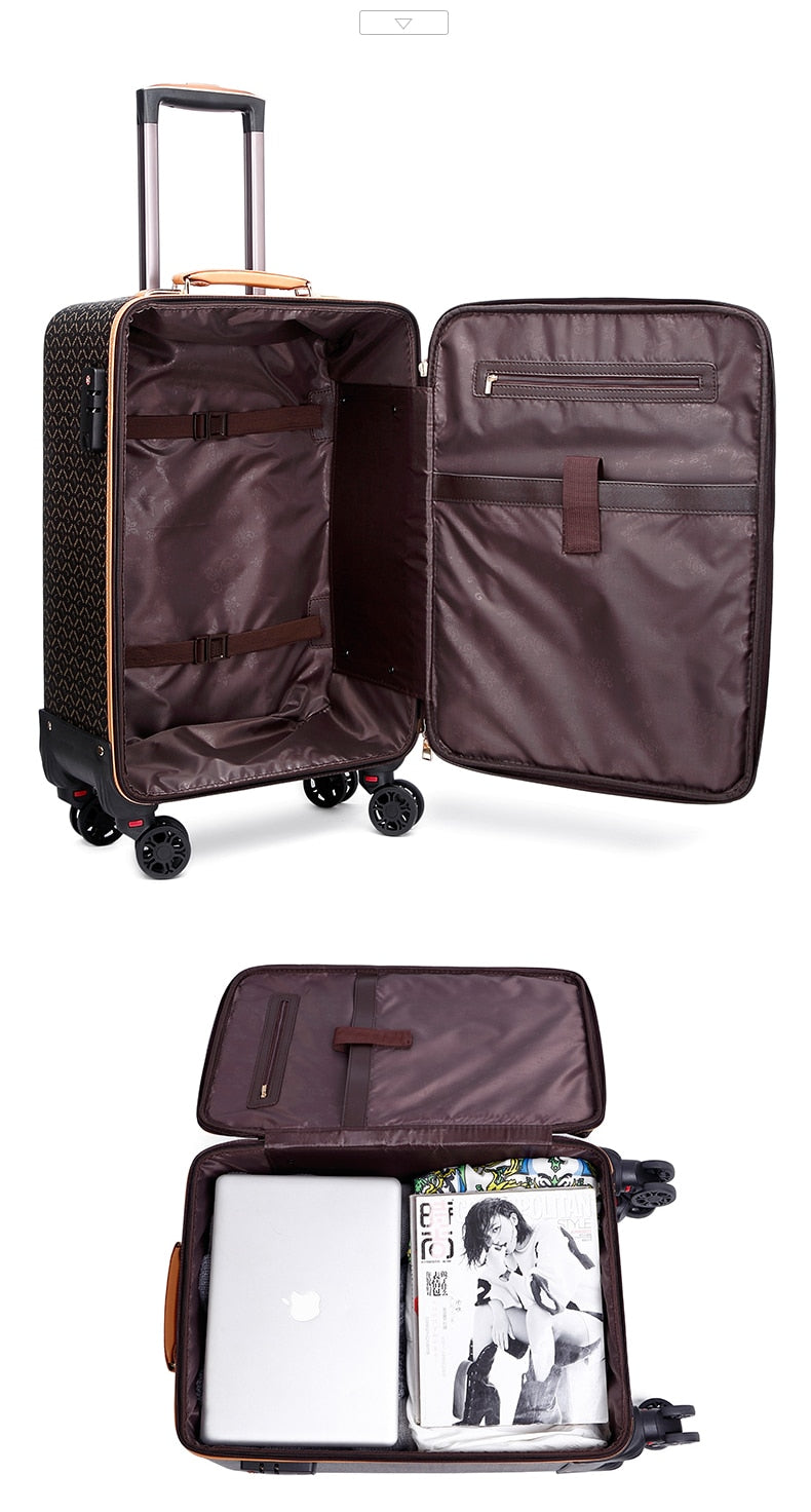 Classic 16" 24"inch Rolling Suitcase with/without Matching Travel Bag