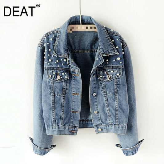 Carly Denim Pearls Jacket