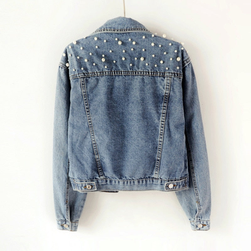 Carly Denim Pearls Jacket