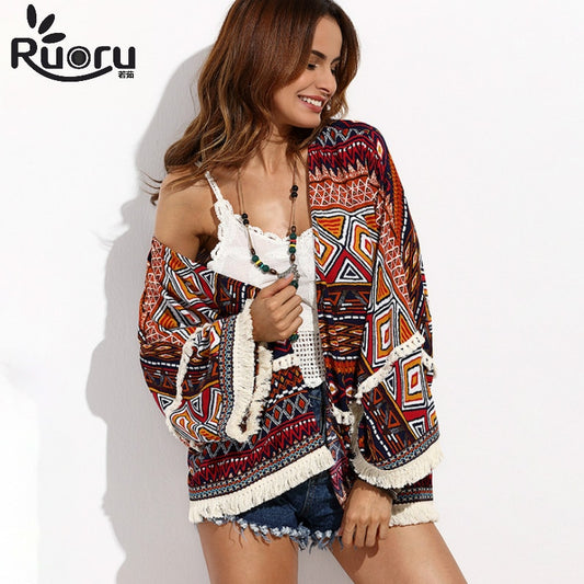 Ruoru Kimono Fringe Cardigan