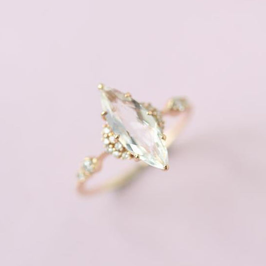 Noble Cut White Crystal Adjustable Ring