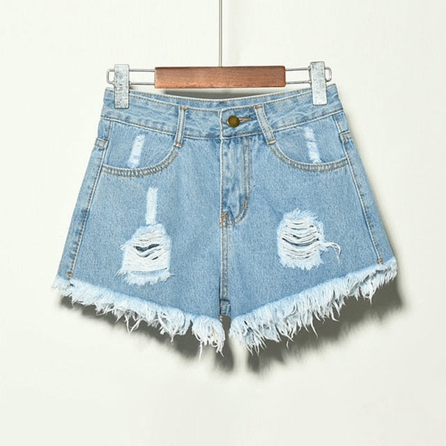 High Waist Jean Shorts