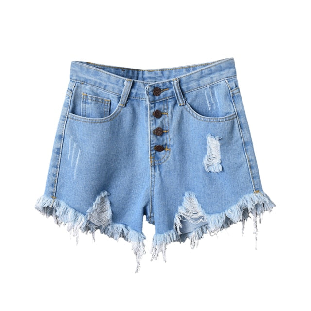 High Waist Jean Shorts