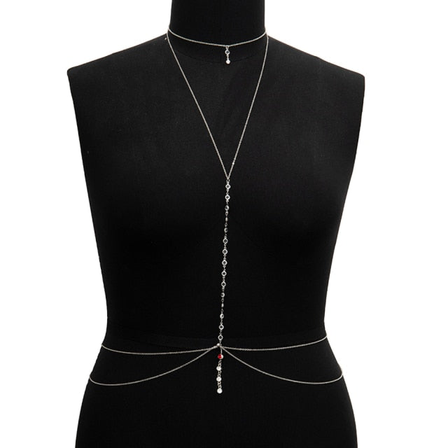 IngeSight.Z Chain Necklace Sequins Body Chain Jewelry