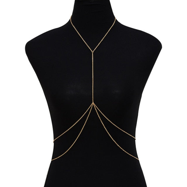 IngeSight.Z Chain Necklace Sequins Body Chain Jewelry