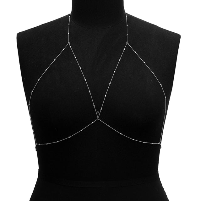 IngeSight.Z Chain Necklace Sequins Body Chain Jewelry