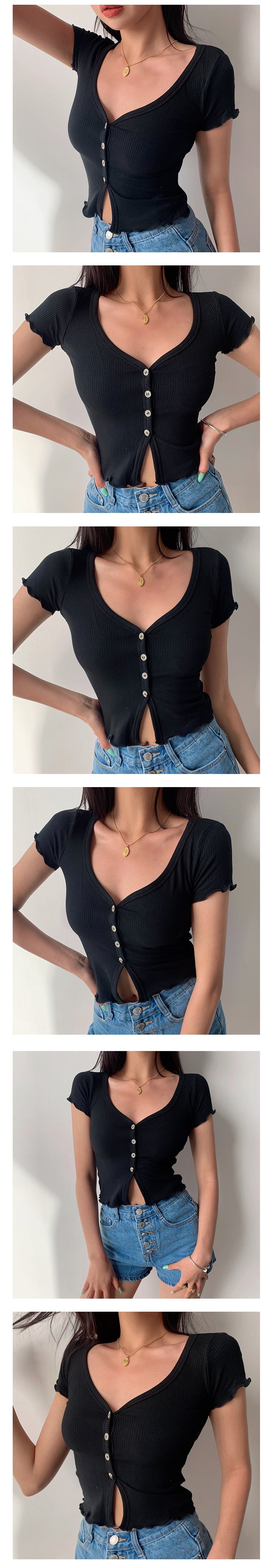 Heliar Button Up Crop Top