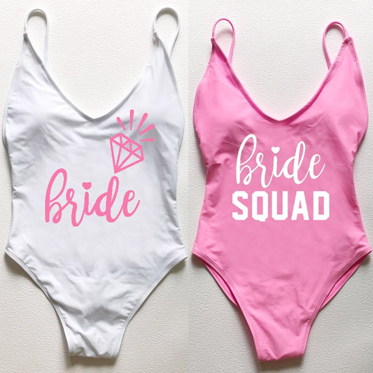 One Piece Swimsuit BRIDE SQUAD - Bachelorette