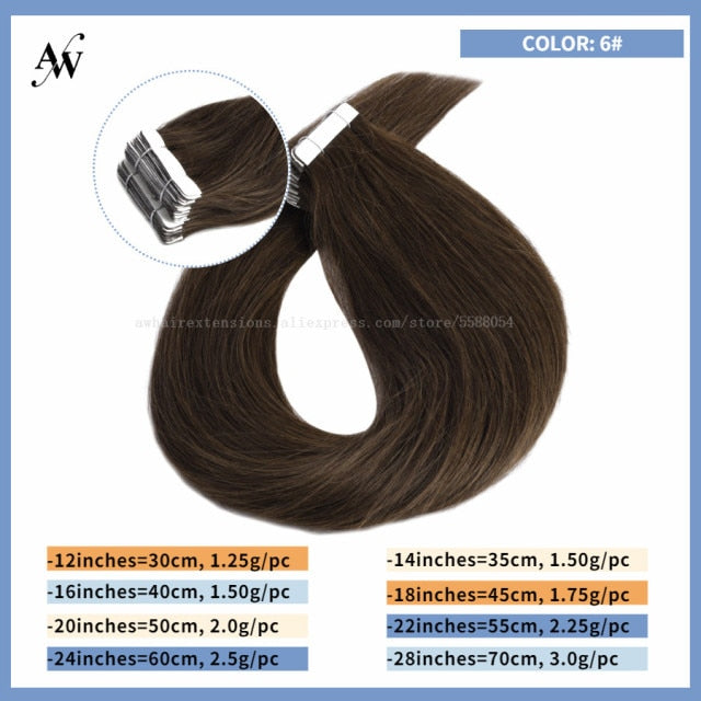 Tape In Human Remy Hair Extensions Straight Seamless