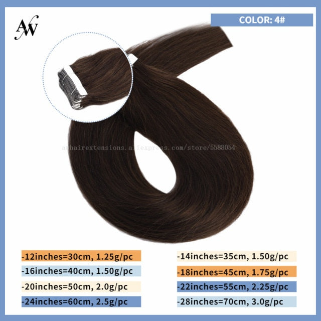 Tape In Human Remy Hair Extensions Straight Seamless