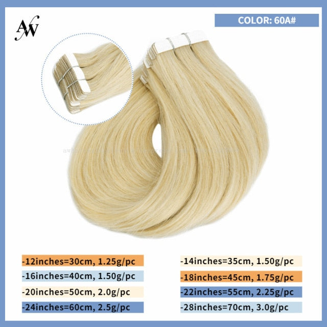 Tape In Human Remy Hair Extensions Straight Seamless