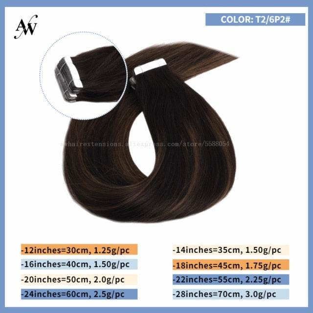 Tape In Human Remy Hair Extensions Straight Seamless