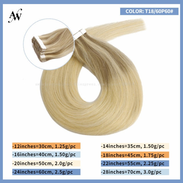 Tape In Human Remy Hair Extensions Straight Seamless