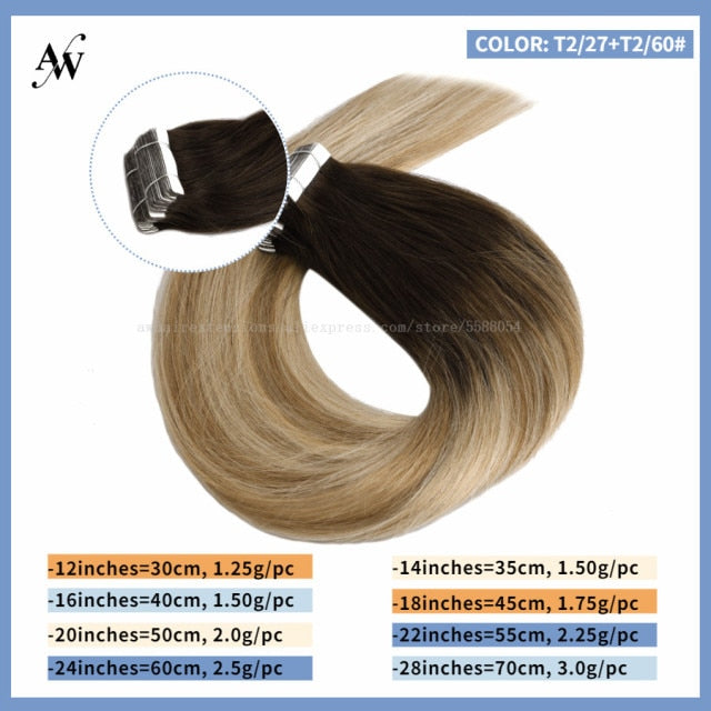 Tape In Human Remy Hair Extensions Straight Seamless