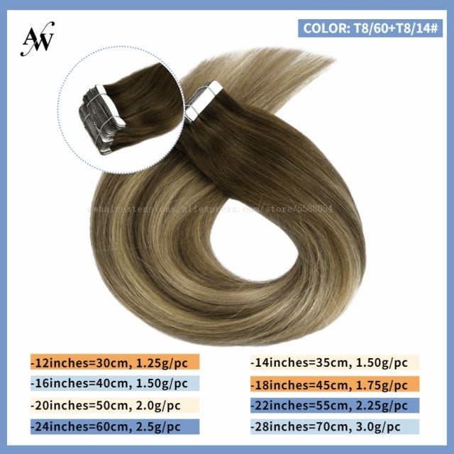 Tape In Human Remy Hair Extensions Straight Seamless