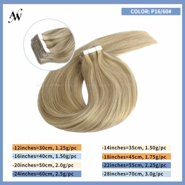 Tape In Human Remy Hair Extensions Straight Seamless