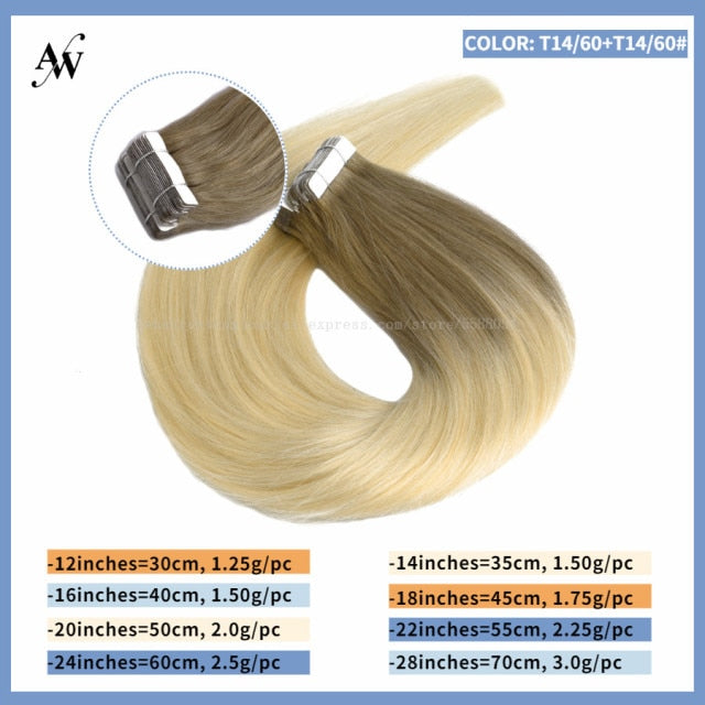 Tape In Human Remy Hair Extensions Straight Seamless