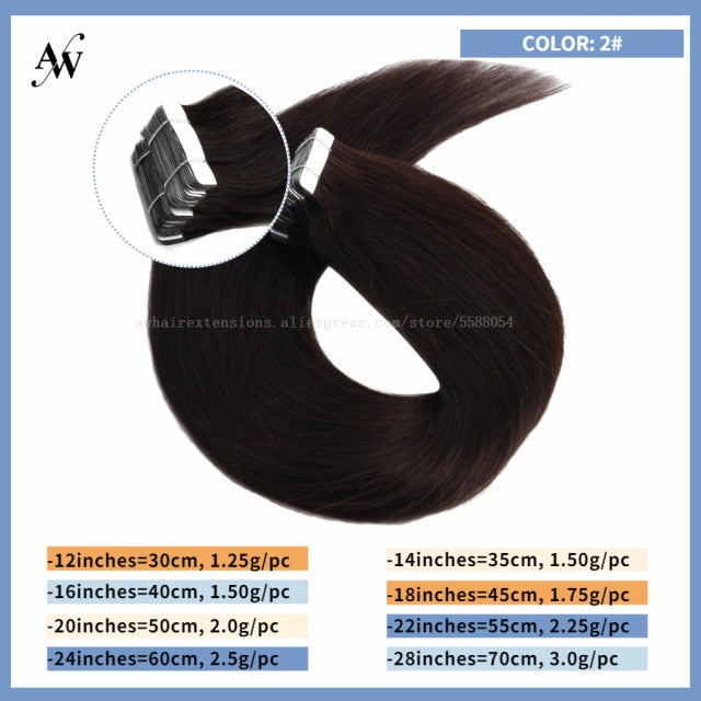 Tape In Human Remy Hair Extensions Straight Seamless