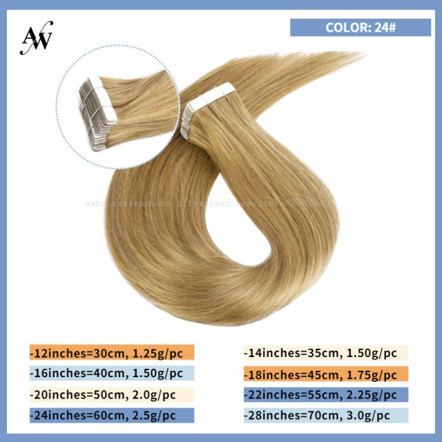 Tape In Human Remy Hair Extensions Straight Seamless