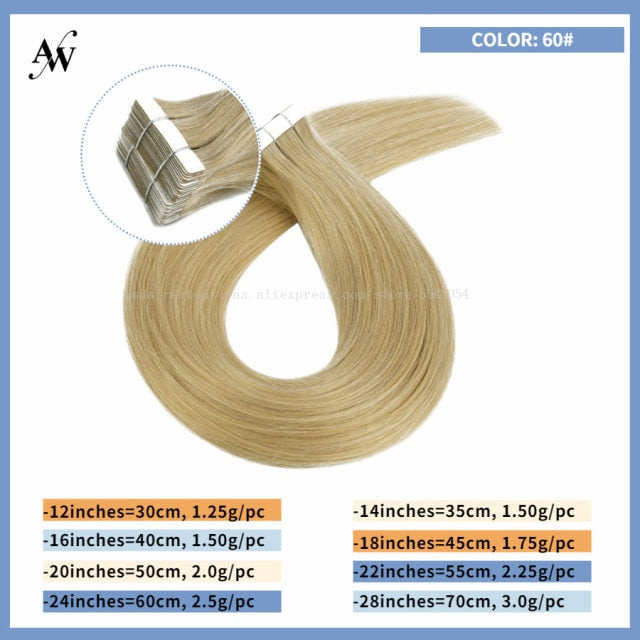 Tape In Human Remy Hair Extensions Straight Seamless