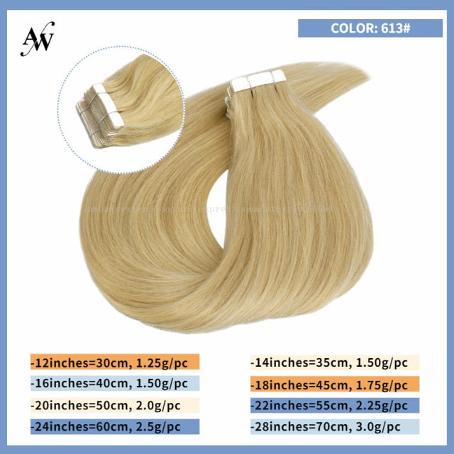 Tape In Human Remy Hair Extensions Straight Seamless