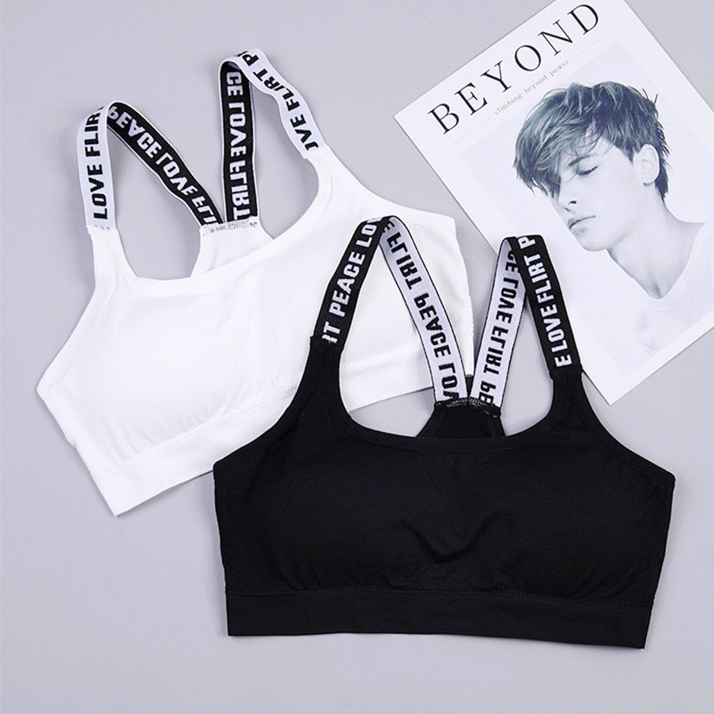 Flirty Black & White Sports Bra