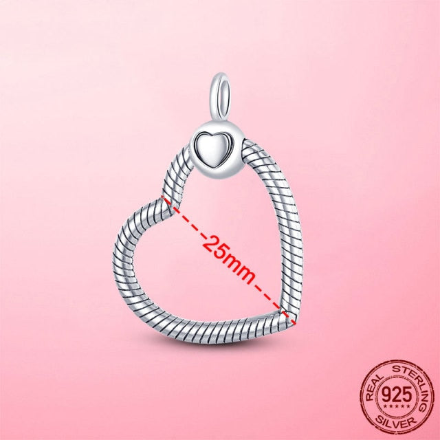 Heart Cable Pendant DIY 925 Sterling Silver