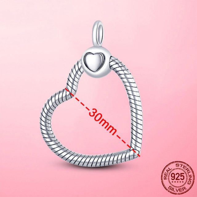 Heart Cable Pendant DIY 925 Sterling Silver