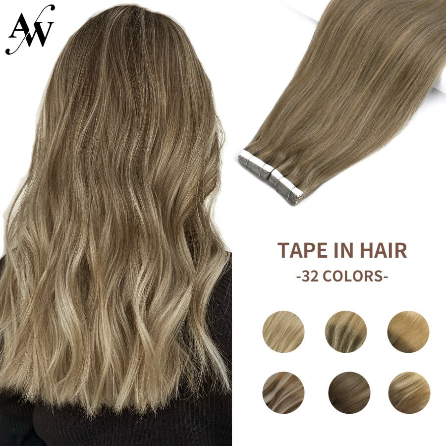 Tape In Human Remy Hair Extensions Straight Seamless