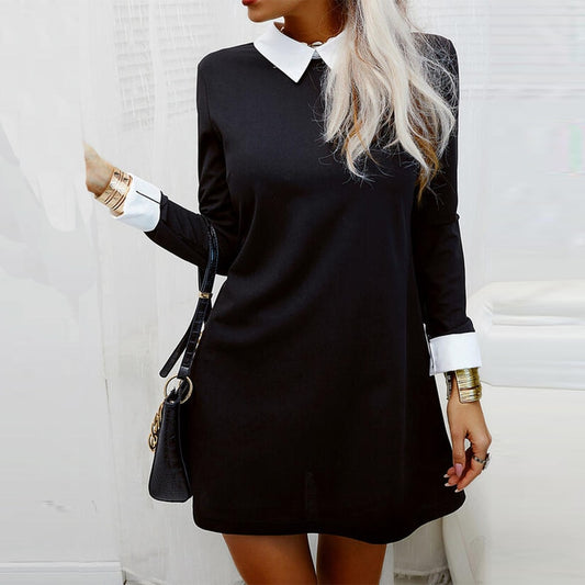 Color Block Long Sleeve MIni Dress