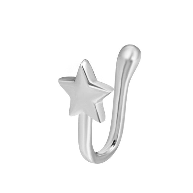 Heart Star Crown 1Pc Fake Piercing Nose Ring