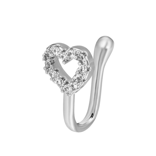 Heart Star Crown 1Pc Fake Piercing Nose Ring