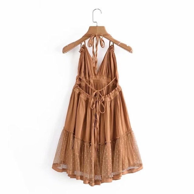 VERGOODR Women Summer Solid Boho Dress