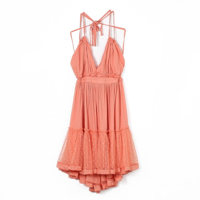 VERGOODR Women Summer Solid Boho Dress