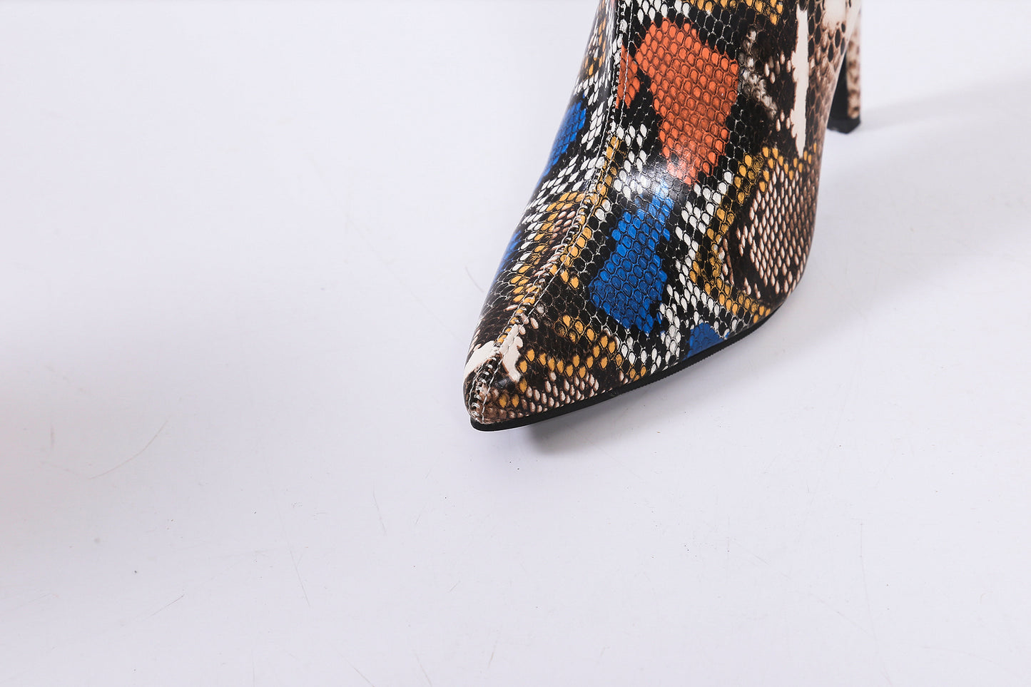 Faux Snake Skin Designer Booties