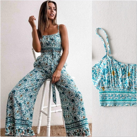 Hippie Print Boho Trousers & Top Set