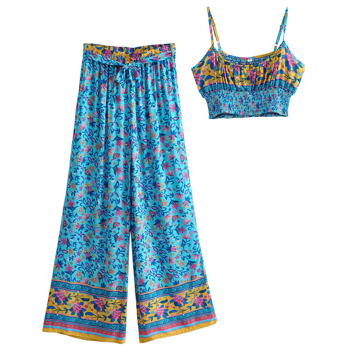 Hippie Print Boho Trousers & Top Set