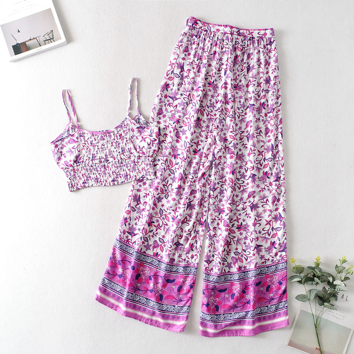 Hippie Print Boho Trousers & Top Set