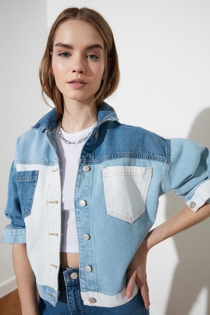 Color Block Denim Jacket