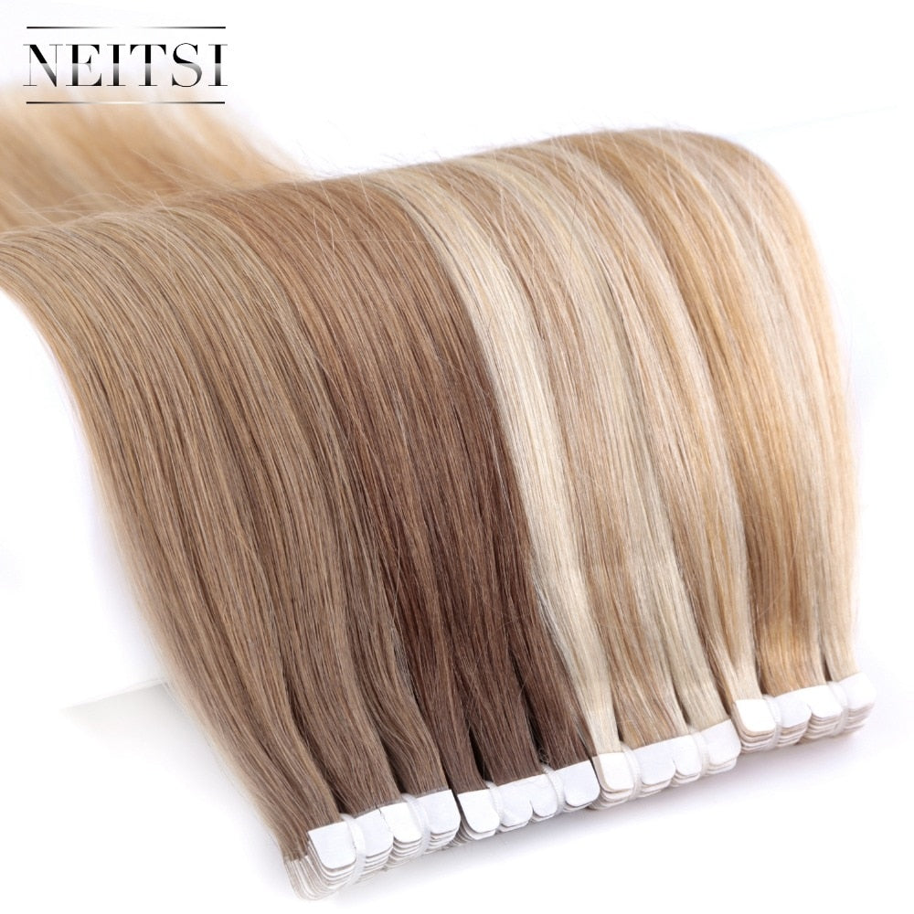 Mini Tape In Human Hair Extensions 12"-24" 20pcs Remy