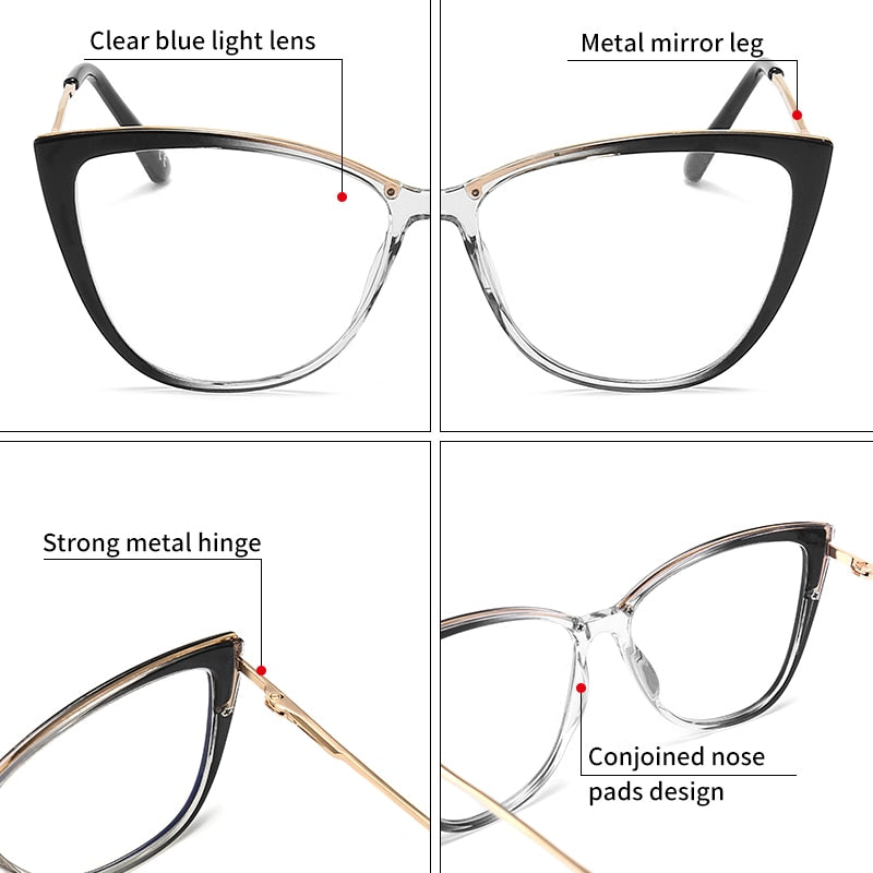 GCV Blue Light Blocking Cat Eye Eyeglasses